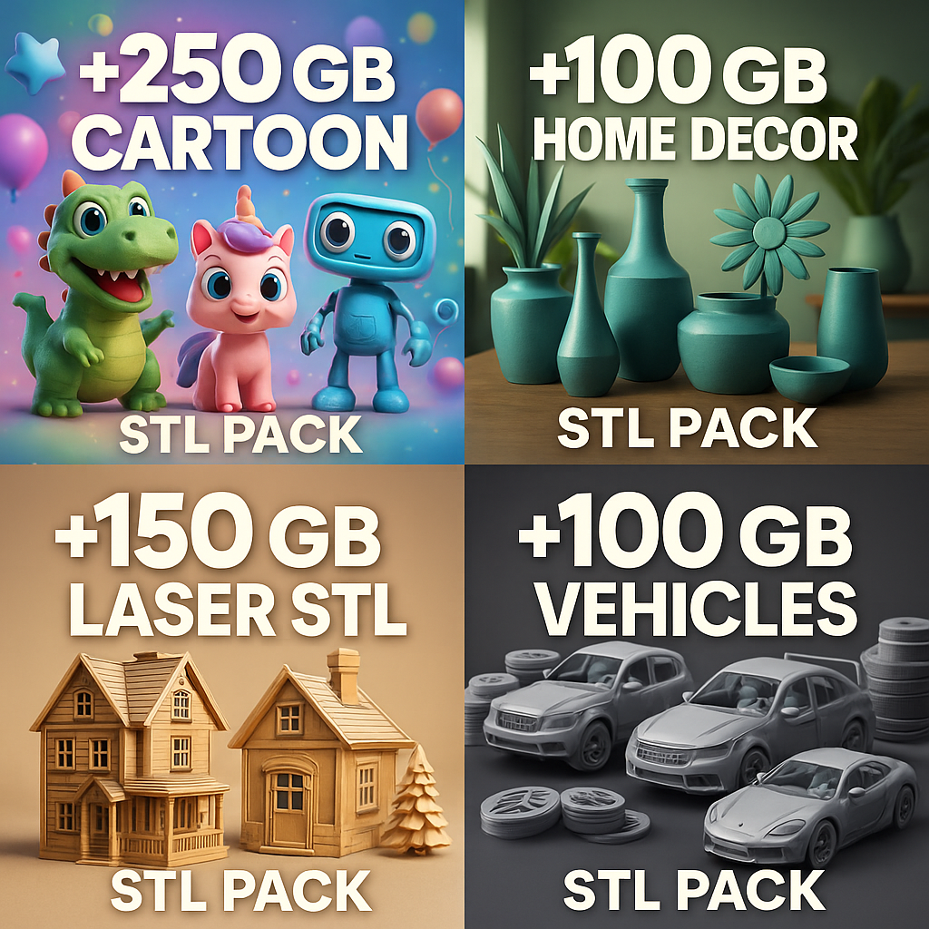 Mega 3D Print STL Pack -- 42 TB+ Life time Access with Google Drive No Download Limit