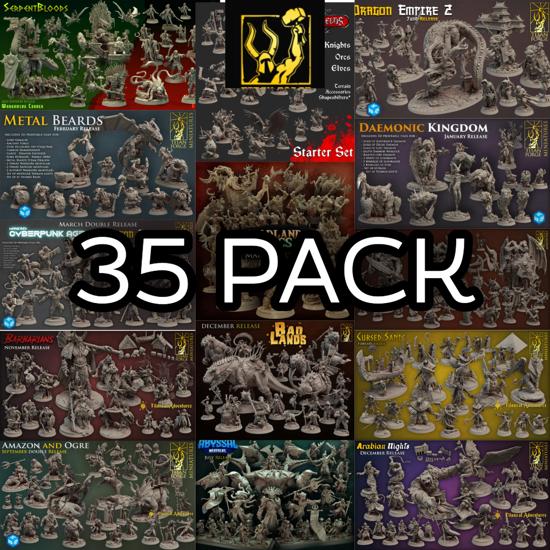 Tabletop Miniatures STL Pack – Fantasy , Sci-Fi Figures for D&D and RPGs